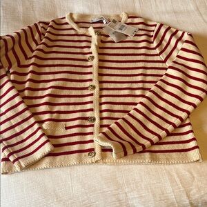 Mango Red/Cream cardigan